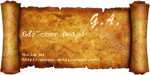 Gácser Antal névjegykártya
